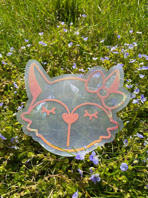 Image of Katie the Fox Suncatcher Sticker | Suncatcher Window Decal | Rainbow Window Suncatcher