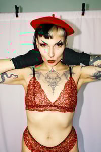 Image 1 of Red Leopard Lace Bralette
