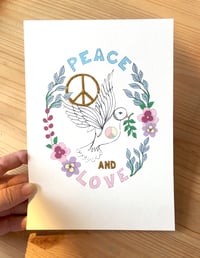Image 3 of Peace Dove Hand Decorated Print 