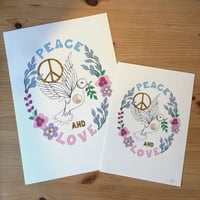 Image 2 of Peace Dove Hand Decorated Print 