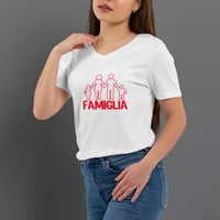 Image 2 of T-Shirt Donna V - FAMIGLIA (Ur0012)