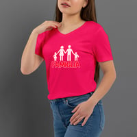 Image 1 of T-Shirt Donna V - FAMIGLIA (Ur0012)