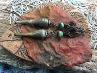 Image 4 of 'Hades' - Primitive Spike Lampwork earrings / n169 