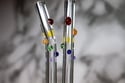 Set of 2 Rainbow Swirl Glass Straws