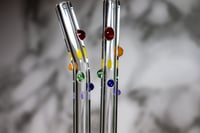 Image 3 of Set of 2 Rainbow Swirl Glass Straws