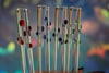 Glass Drinking Straws with Swirl Dots