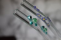 Image 3 of Mama + Baby Turtle & Flower Swirl Glass Straw Set 