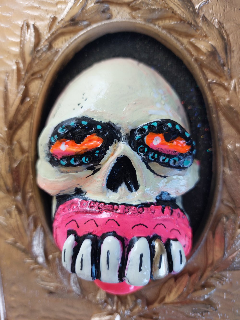 SKULLPTURE  ( Painted Relief)