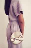 Miss Charlize Gold Bow Bag