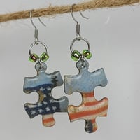 Image 2 of Puzzle Piece Earrings Flag 2
