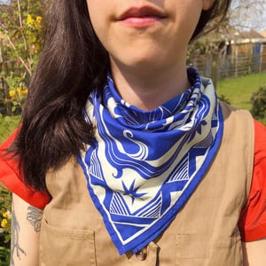 Image of Stay fierce- Blue cotton scarf