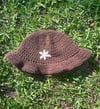 Brown Single Flower Hat
