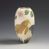 Butterfly Koi Carp & pink water-lily sgraffito vessel  