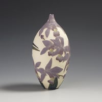 Image 3 of Ruby throated hummingbird & orchid sgraffito vessel  