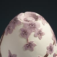 Image 5 of Japanese white eye & Cherry blossom sgraffito vessel  