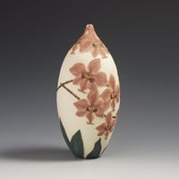 Image 1 of Red moth Orchid sgraffito vessel  