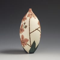 Image 4 of Red moth Orchid sgraffito vessel  