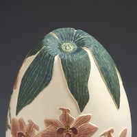 Image 5 of Red moth Orchid sgraffito vessel  