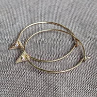 Image 3 of Eco Gold & Pink Tourmaline Hoops 