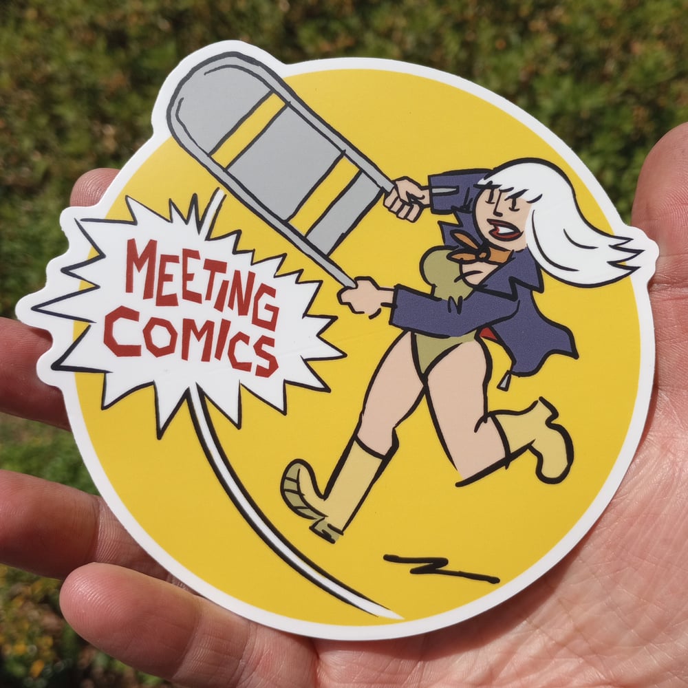 Image of Meeting Comics: Ellie with Chair GIANT sticker