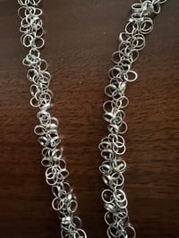Image 4 of Hammered cross pendant necklace with bezel set crystal