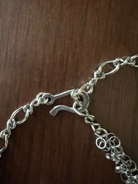 Image 5 of Hammered cross pendant necklace with bezel set crystal