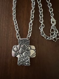 Image 4 of cracked silver cross necklace