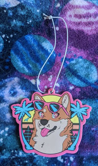 Image 3 of Pineapple scented Synthwave Shiba Air freshener 