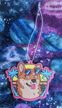 Image 2 of Pineapple scented Synthwave Shiba Air freshener 