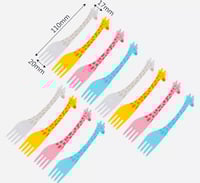 Image 2 of Giraffe Party Fruit Forks - 12pcs Assorted Colours