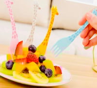 Image 1 of Giraffe Party Fruit Forks - 12pcs Assorted Colours