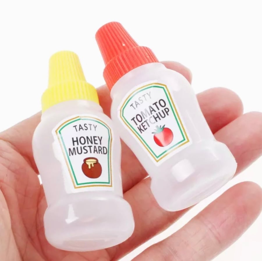 Mini 25ml Tomato Sauce / Honey Mustard bottles - 2pcs/set