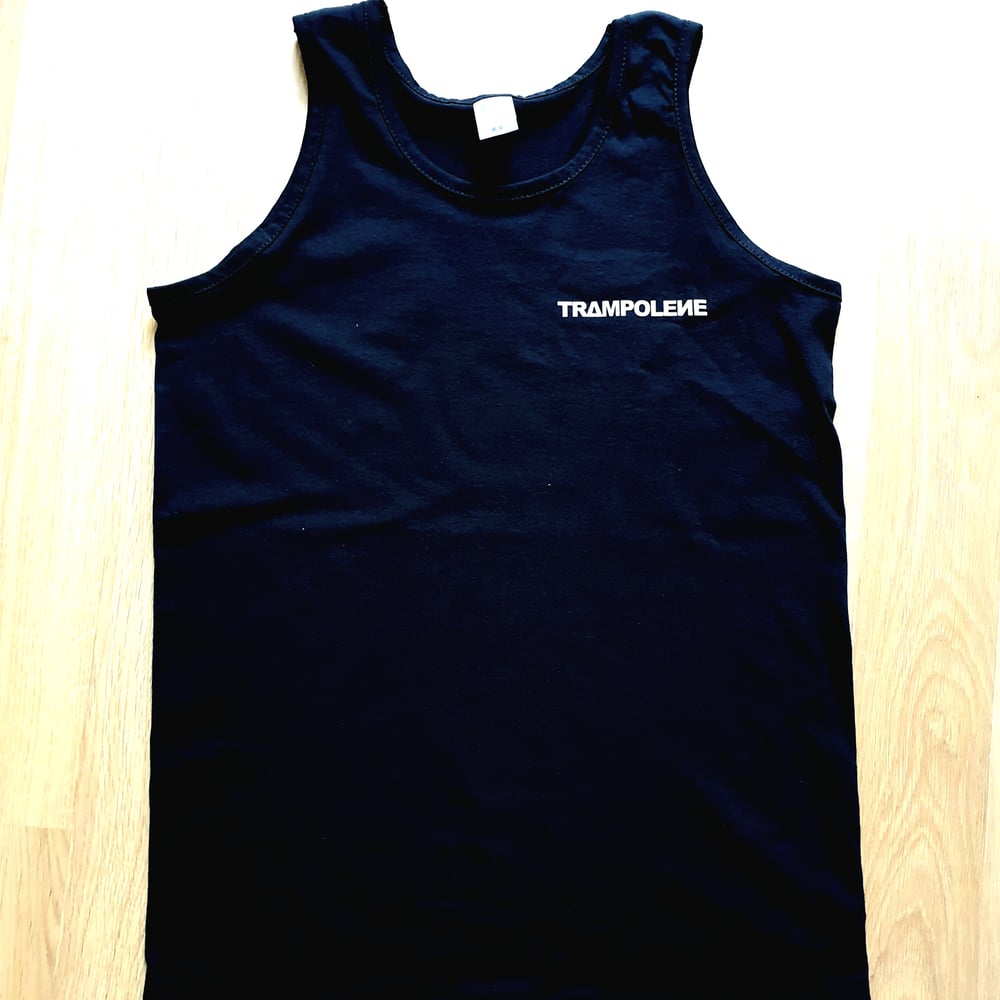 TRAMPOLENE vest in black or white, mens slim fit 'athletic' style