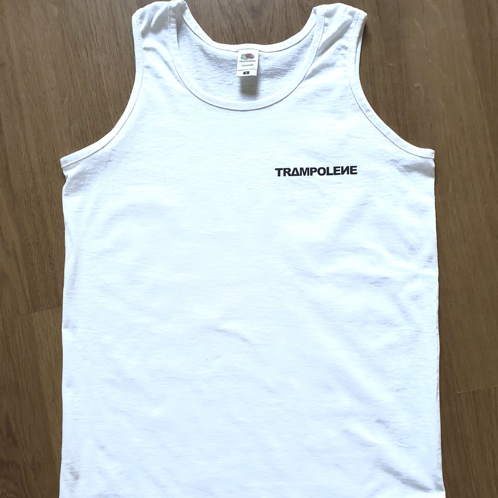 TRAMPOLENE vest in black or white, mens slim fit 'athletic' style