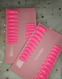 Image 1 of Hot Pink Basics Gel Press On Collection 