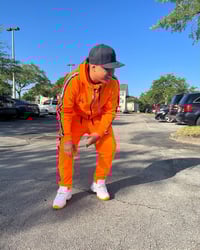 Image 2 of "Neon Pulse" Orange, Black and Reflective Men's Tech Suit