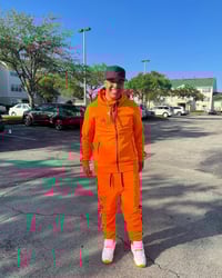 Image 3 of "Neon Pulse" Orange, Black and Reflective Men's Tech Suit