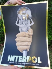 Image 3 of Interpol 4/25/22 Dallas, TX Gold Mirror Foil Edition: AP - 1 Left