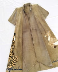 Image 4 of Vintage 1980s Wild Animal Print Reversible Grass Orchids Leather Jacket