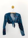 Vintage 1970s Love Melody Patchwork Denim Studded Crop Top / Jacket