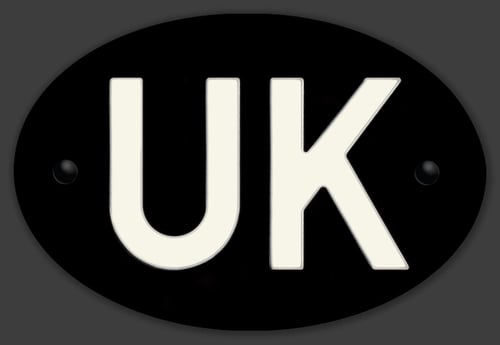 Image of Magnetic Clean UK badge Black or White 180x120mm