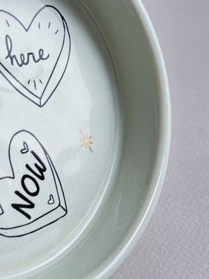 Be Here Now Round Ceramic Trinket Dish