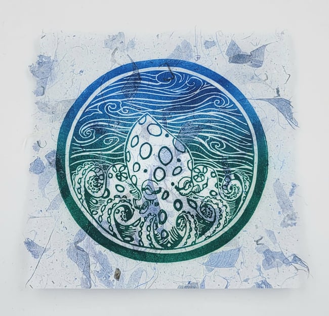 Blue Ring Octopus- Green/blue