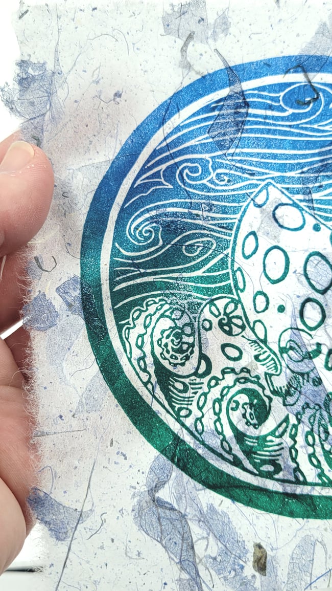 Blue Ring Octopus- Green/blue