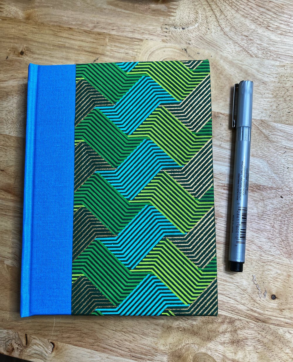 Image of Geometric Green Weave Journal