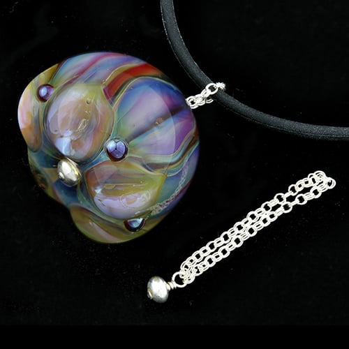 Image of Interchangeable Sterling Silver Bail on Silicone Cord