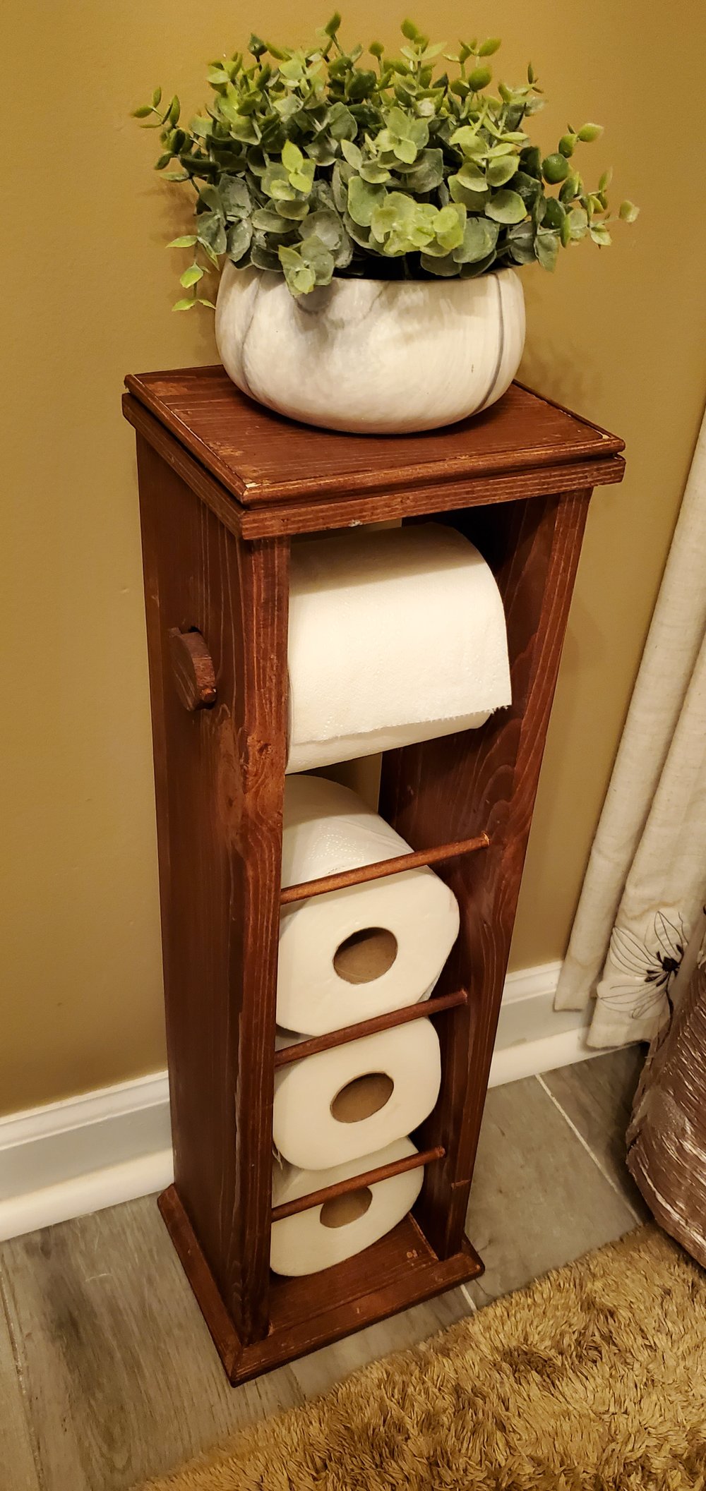 Modern Rustic Solid Wood Toilet Paper Holder / Dispenser