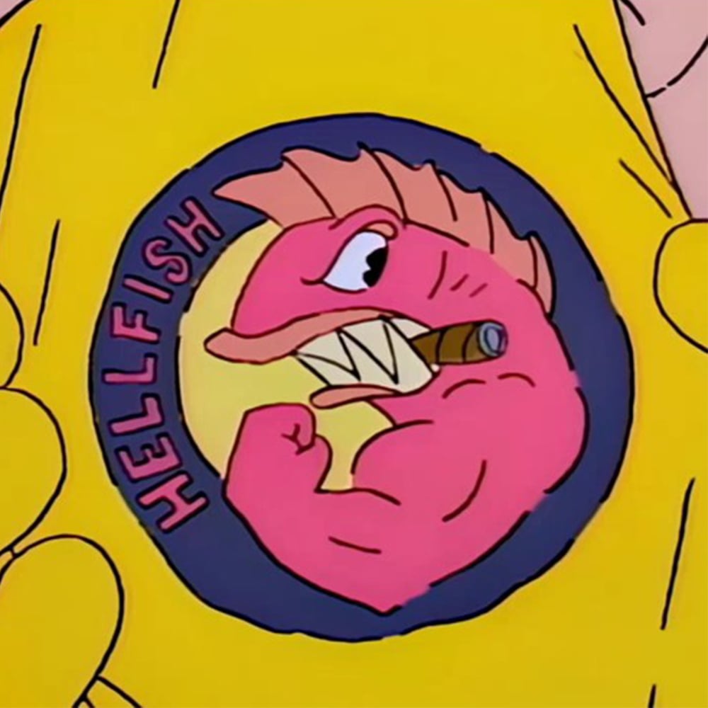 Simpsons Flying Hell Fish Enamel Pin
