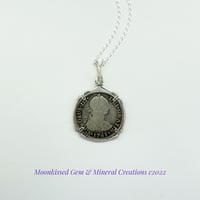 Image 2 of 1781 Spanish Colonial 2 Real Coin Wrapped in Sterling Silver
