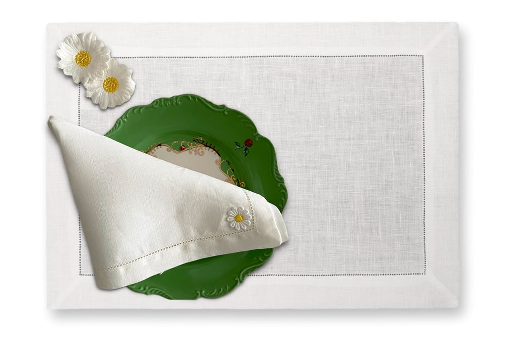 Image of Set 2 tovagliette americane Flowers- Flowers placemats set of 2 